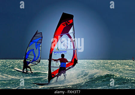 Windsurfer, Jericoacoara, Céara, Brazil. Stock Photo