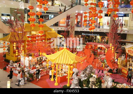 Malaysian shopping mall decorated for Chinese New Year Spring Festival