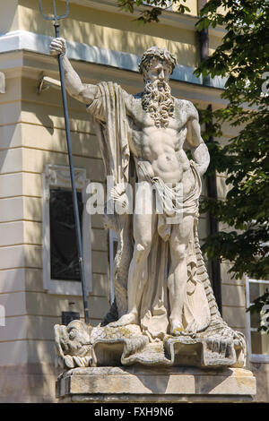 Neptune fountain in historic city centre. Lviv, Ukraine Stock Photo