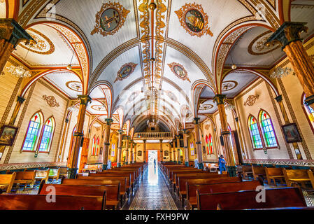 Interior view of Zarcero Catholic church in Costa Rica Stock Photo