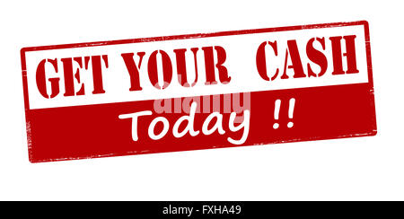 Rubber stamp with text get your cash today inside, vector illustration Stock Photo