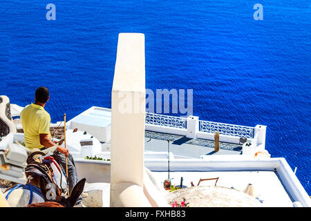 The White and the Blue in Santorini, Cyclades, Greece Stock Photo