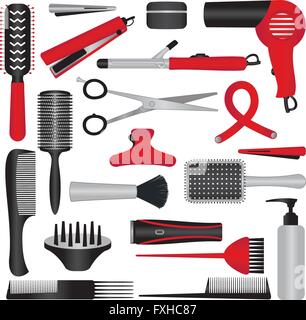 Elegant hairdressing related symbols Stock Vector