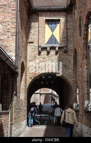 Typical Street of Bruges Belgium Stock Photo