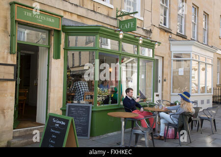 Green Bird Cafe, Margaret's Building, Bath; England; UK Stock Photo