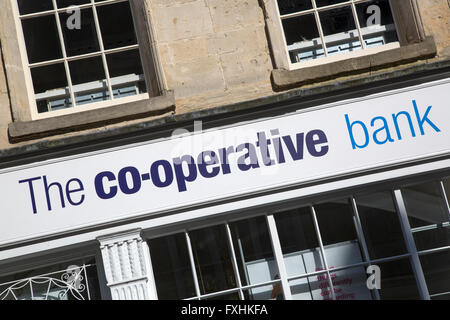 Co-operative Bank Sign on Diagonal Slant Stock Photo