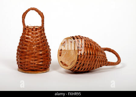 Caxixi. Percussion basket shaker with seeds or beads inside. Stock Photo