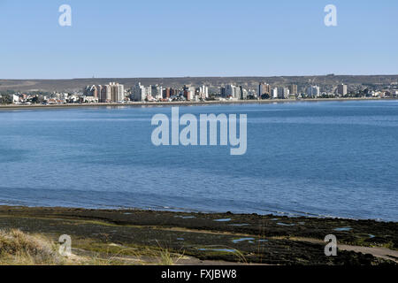 View of Puerto Madryn from Punta Cuevas Stock Photo