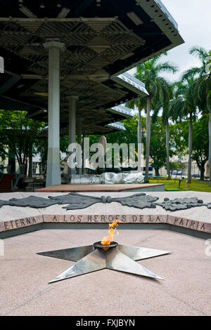 Vertical view of the eternal flame in Havana, Cuba. Stock Photo