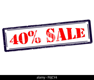 Rubber stamp with text forty percent sale inside, vector illustration Stock Photo