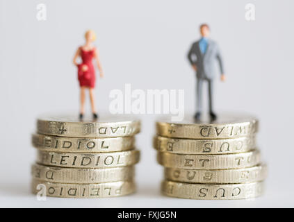 Close up model stock photo depicting female and male wage workers. Stock Photo