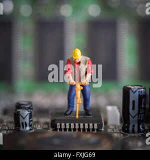 Close up concept stock photo depicting data mining or theft of computer information. Stock Photo