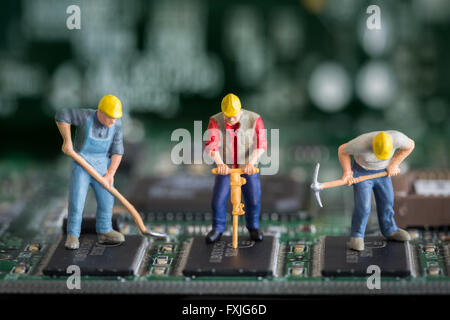 Close up concept stock photo depicting data mining or theft of computer information. Stock Photo