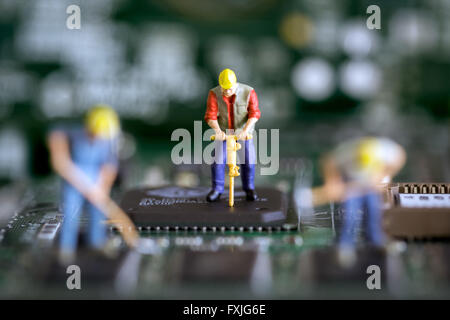 Close up concept stock photo depicting data mining or theft of computer information. Stock Photo