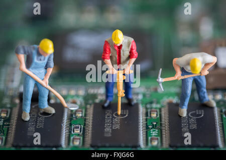 Close up concept stock photo depicting data mining or theft of computer information. Stock Photo