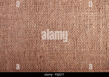 Rustic rough woven burlap background with copy space Stock Photo