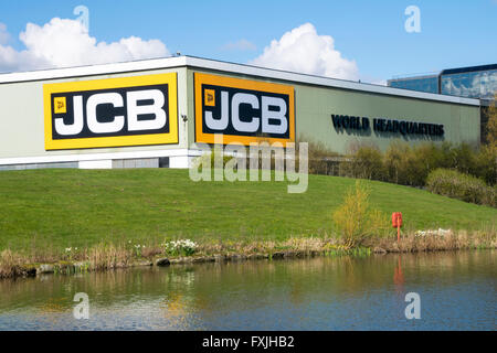 JCB World Headquarters at Rocester, Uttoxeter, Staffordshire with new JCB logo Stock Photo