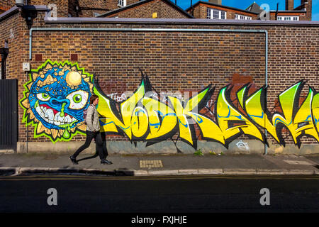 Street art in Elder Place, near Preston Circus, Brighton. Stock Photo