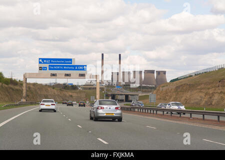 FERRYBRIDGE POWER STATION AND M62 A1 MOTORWAY JUNCTION YORKSHIRE ...