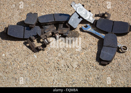Worn Brake Pads Stock Photo