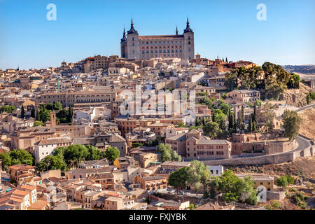 Alcazar Fortress Medieval City Toledo Spain.  Alcazar built in the 1500s, Stock Photo