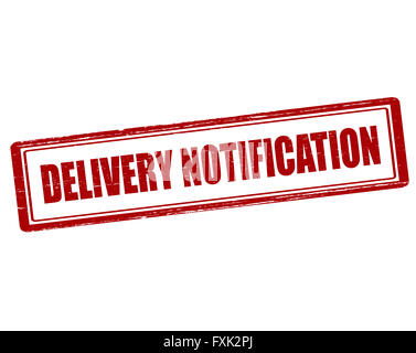 Rubber stamp with text delivery notification inside, vector ...