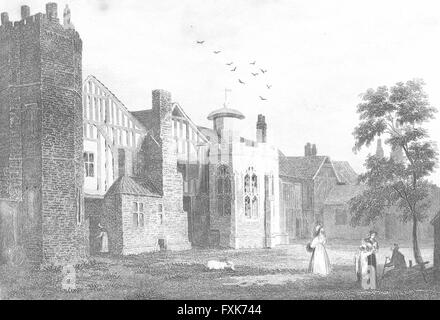 LINCS: Hall, Gainsborough: Saunders, antique print 1836 Stock Photo