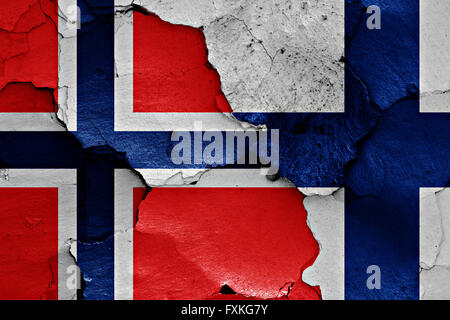 Flags of Norway and Finland painted on cracked wall Stock Photo - Alamy