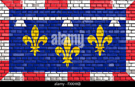 flag of Centre Val de Loire painted on brick wall Stock Photo