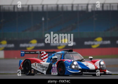 Silverstone Circuit Northamptonshire UK. 15th Apr, 2016. Free Practice for Round 1 of the European Le Mans Series 2016 (ELMS). #10 John Falb (USA)/Sean Rayhall (USA)/Vicente Potolicchio (VEN) driving the GRAFF Ligier JS P3 - Nissan LMP3 car. © Action Plus Sports/Alamy Live News Stock Photo