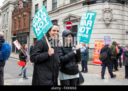 London, UK 16th April 2016 - Cameron Must Go National Demonstration, people have gathered to march from Euston Road to Trafalgar Square for Health, Home, Jobs and Education, opposing austerity, the Tory government and David Cameron Credit:  Nathaniel Noir/Alamy Live News