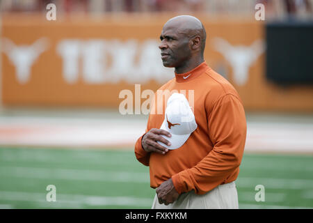 April 16, 2016: Texas Longhorns head coach Charlie Strong during the Orange and White Spring Game at Darrell K Royal - Texas Memorial Stadium in Austin, TX Tim Warner/CSM. Stock Photo