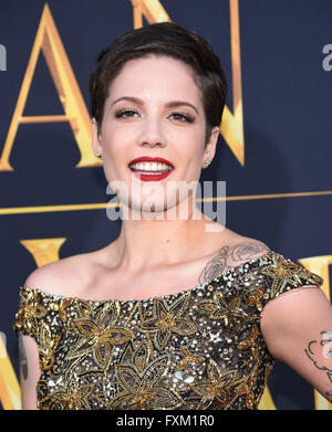 Westwood, California, USA. 11th Apr, 2012. Halsey arrives for the premiere of the film 'The Huntsman: Winter's War' at the Village theater. © Lisa O'Connor/ZUMA Wire/Alamy Live News Stock Photo