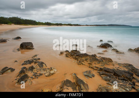 Approaching storm over Agnes Water Beach. Stock Photo