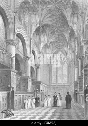 OXON: Oxford cathedral Choir, antique print 1860 Stock Photo