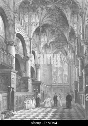 OXON: Oxford cathedral Choir, antique print 1860 Stock Photo