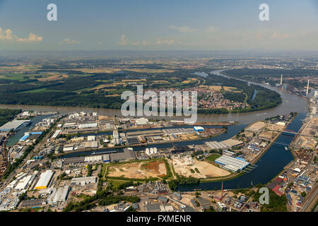 Aerial view, Rheinchemie Rheinau Harbour Mannheim, Rhein, Mannheim, Baden-Württemberg, Germany, Europe, Aerial view, Stock Photo