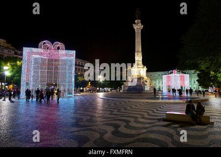 Rossio Square, Lisbon, Portugal Stock Photo