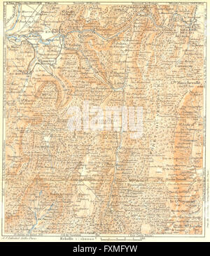 FRENCH ALPS. ISERE-DROME. Massif Du Vercors. Alpes Françaises, 1926 old map Stock Photo