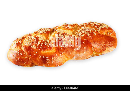 challah bread isolated on white. Stock Photo