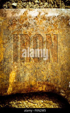 rusty iron surface embossed Stock Photo