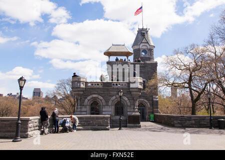 Belvedere Castle a landmark lookout in Central Park, Manhattan, New York City, United States of America. Stock Photo