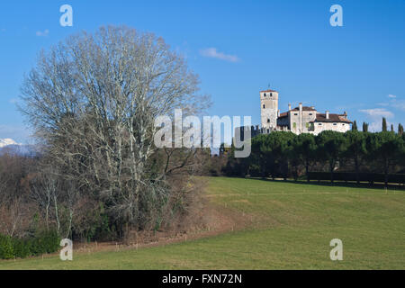 Winter view of the medieval Villalta castle, Fagagna, Friuli, Italy Stock Photo
