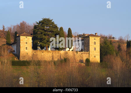 Winter view of the medieval Trussio castle, Cormons, Friuli, Italy Stock Photo