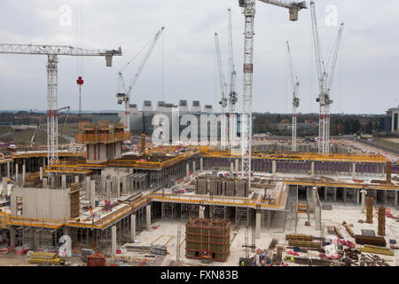 Picture shows the progress of the construction work of the new Papworth Hospital in Cambridge on March 22nd 2016. Stock Photo