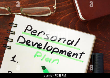 Personal development written in a notebook. Business concept. Stock Photo