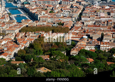 Sete from the Saint Clair hill, Herault, France Stock Photo