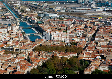 Sete from the Saint Clair hill, Herault, France Stock Photo