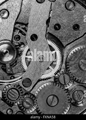 clockwork old mechanical watch, high resolution and detail Stock Photo