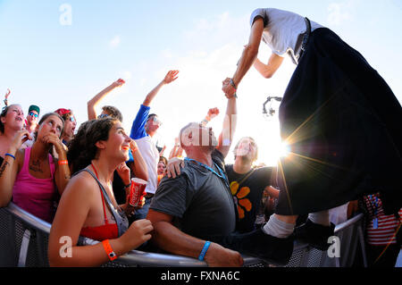 BENICASSIM, SPAIN - JULY 17: James (rock band from Manchester) performance at FIB Festival. Stock Photo